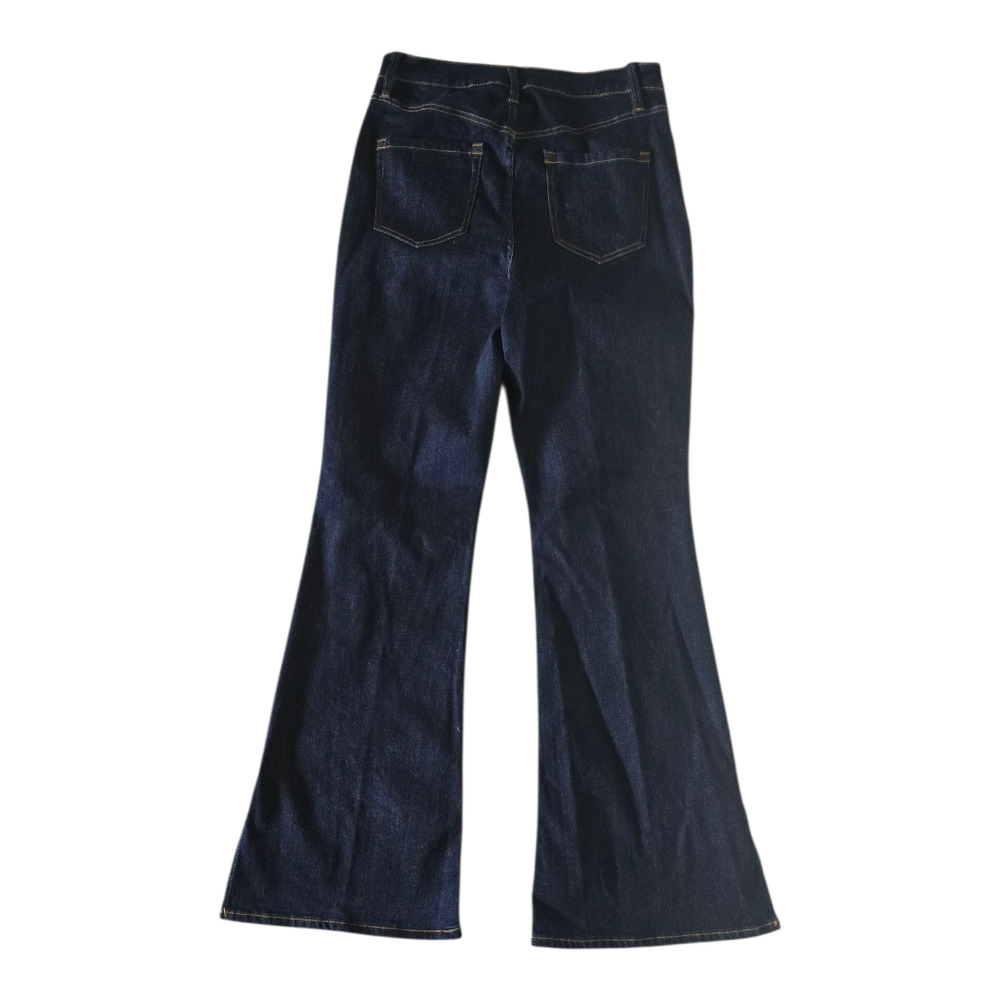 NWOT Women's INC Denim High Rise Flare Jeans Dark Blue 12/31 - Picture 2 of 3